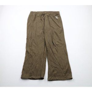 Vintage 90s Ralph Lauren Mens XL Faded Spell Out Wide Leg Sweatpants Olive Green
